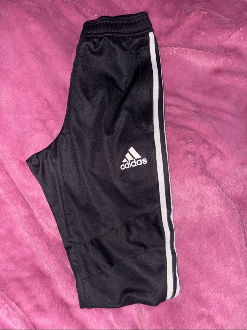 adidas Black Jogger Pants with White Side Stripes